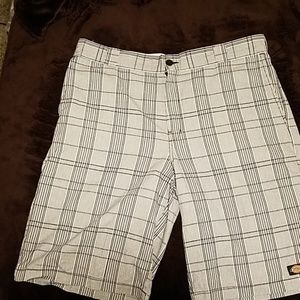 Dickie's blue & white plaid shorts